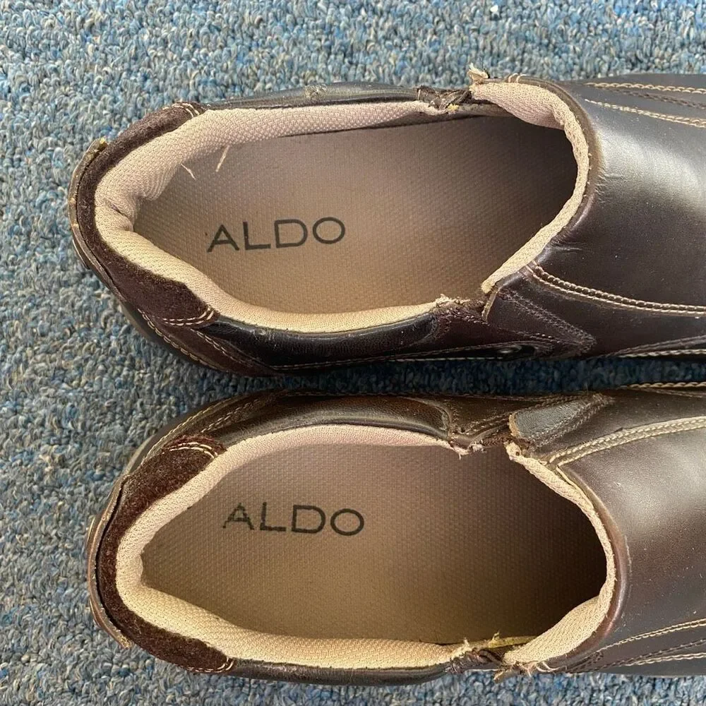 Aldo men 13 slip on leather casual shoes black